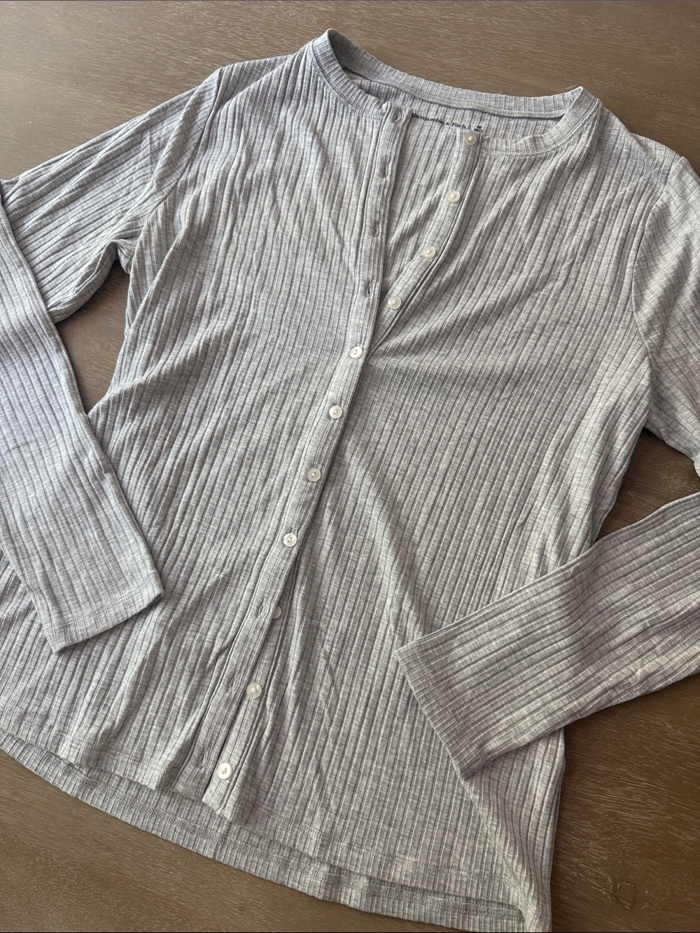 A&F Ribbed Button Front Top | M - Picture 1 of 8